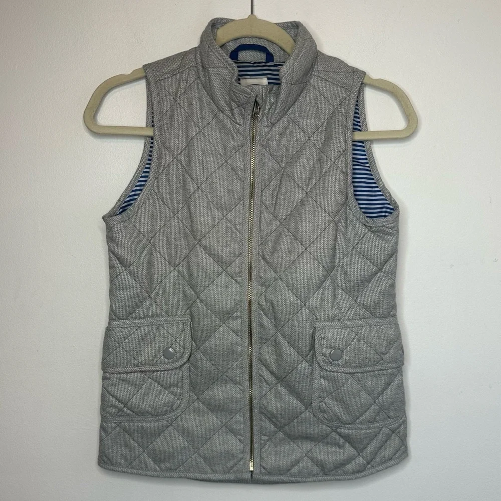 Old Navy Vest Youth XL 14 Gray Full Zip Regular Quilted EUC